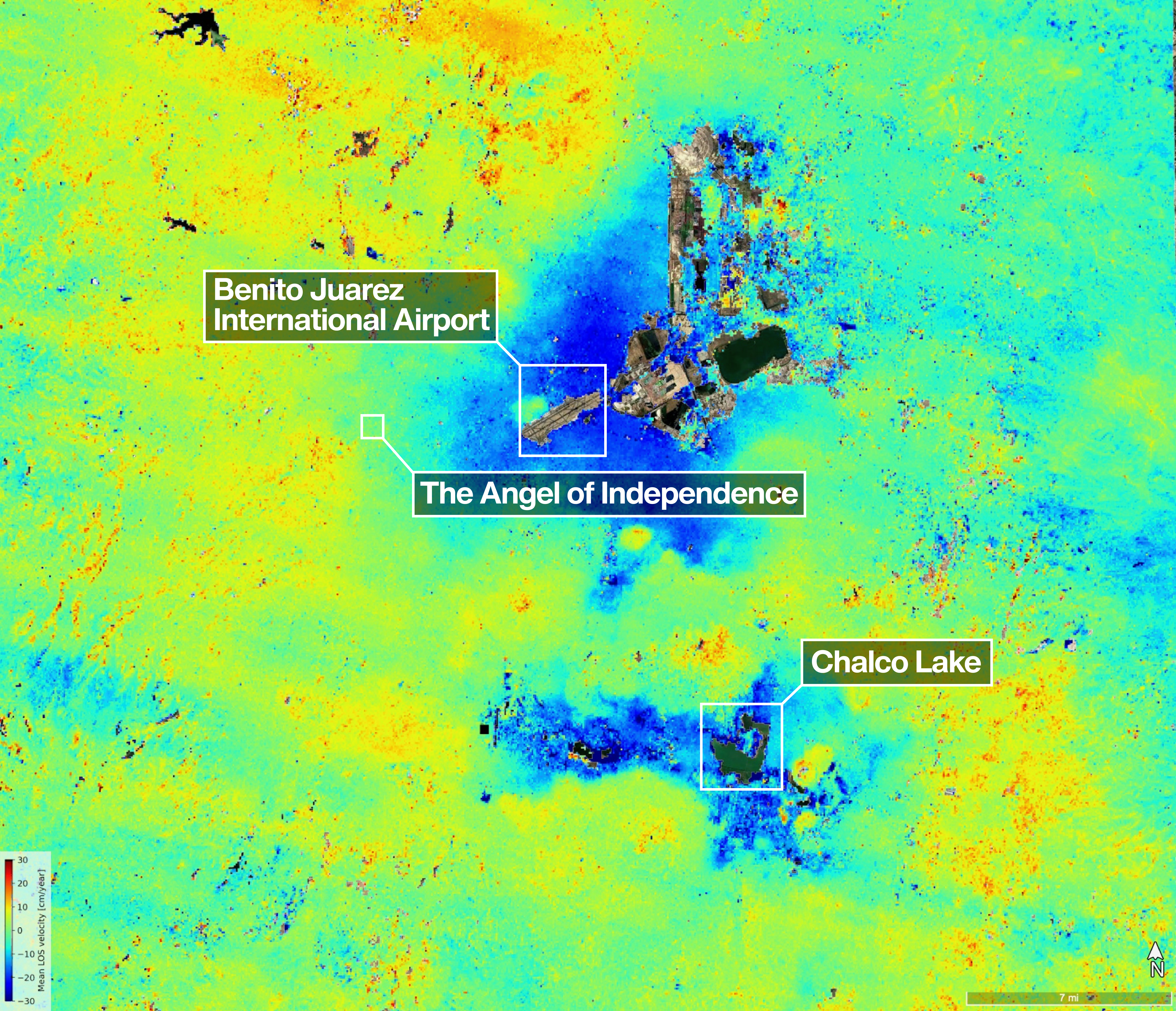 NISAR Space Radar Reveals Mexico City's Ongoing Ground Subsidence