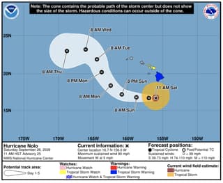 Nolo weakens to Category 1 but brings life-threatening flooding and mudslides to Hawaii