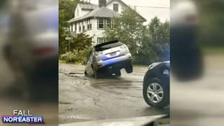 Belmont SUV Swallowed by Sinkhole During Nor'easter
