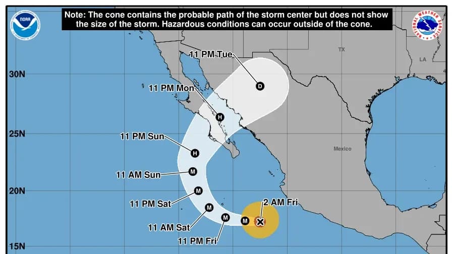 Hurricane Polo Regains Cat 5 Status, Targets Baja California and U.S. Desert