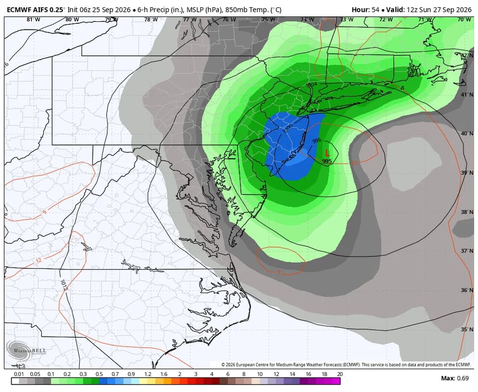 Nor'easter brings intermittent showers and breezy conditions to DC area this weekend