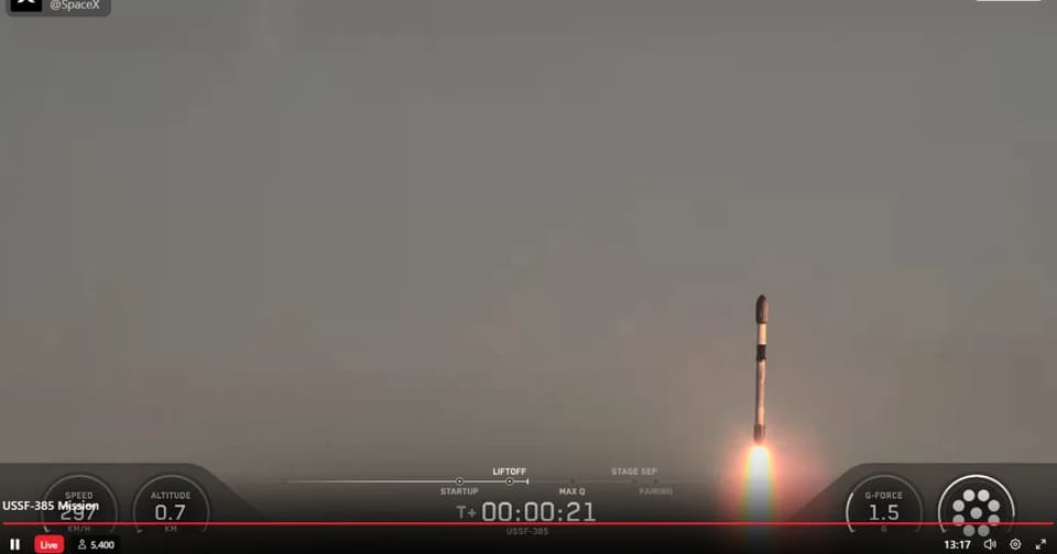 SpaceX deploys 23 satellites for US Space Force in classified USSF-385 launch