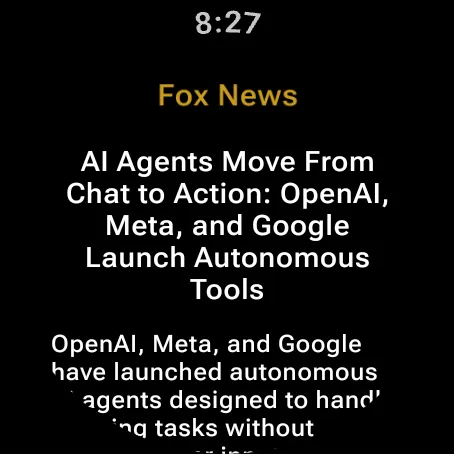 A story summary in the tl;dr app on a Wear OS watch