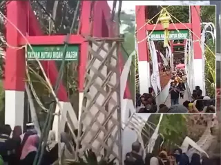 West Java bridge opening collapses, injuring officials and bystanders