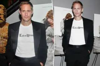 Skarsgård's 'Lick My Worm' Tee and Wicker Suit Fuel Viral Hype for 'Wicker' Release