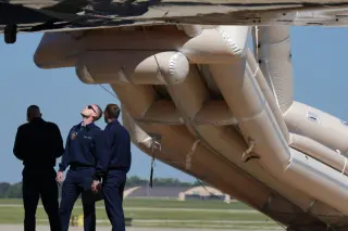 Inflatable-slide hiccup briefly delays Trump’s Air Force One en route to Texas