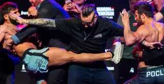 PFL's own Khamzat kicks off wild Brussels weigh-ins brawl