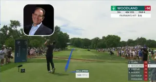 Woodland's 'Ooof' Tee Shot Halts CBS Moment at BMW Championship