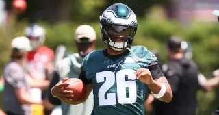 Eagles Day 2 Camp: RBs Find Daylight as Hurts Wobbles, Wicks Delivers