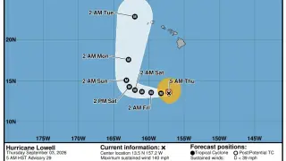 Hurricane Lowell Eyes Hawaii as Forecast Promises Sharp Turn Toward Islands
