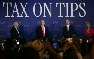 Lombardo Skips Public Show as Trump Promotes No-Tip Tax in Las Vegas