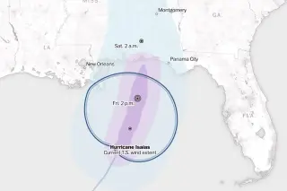 Isaias hits Gulf Coast as Category 3, bringing surge and tornado risks