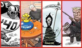Cartoonists Target AI, Surveillance, and Voter Apathy in Weekly Roundups