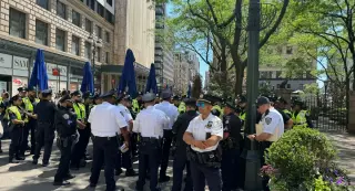 Midtown Security Ring Around MSG for Trump's Knicks Night