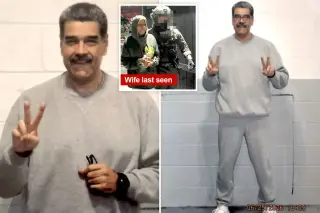 Slimmed-down Maduro flashes peace sign behind bars in NYC jail photos
