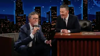 Colbert Shaves After Emmy Night on Kimmel, Donates Marvel Shield