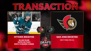 Senators land Eklund, Halttunen and Svoboda from Sharks for 2026 first-round pick