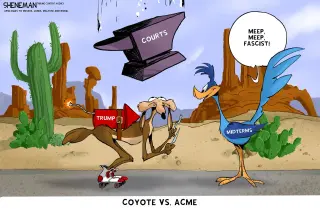 Democracy in the crosshairs: a political cartoon and Daily Kos’s fundraising plea