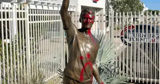 Vandals deface Charlie Kirk tribute at TPUSA HQ shortly after debut
