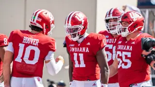 Hoosiers roll past North Texas 52-16 in scorching opener behind Hoover's four TDs