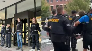 Nine Arrested After Animal Rights Activists Chain Themselves to Kroger HQ in Cincinnati