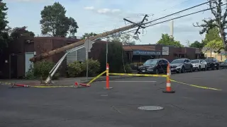 Beaverton power poles toppled by semi-truck; power restored by Saturday afternoon