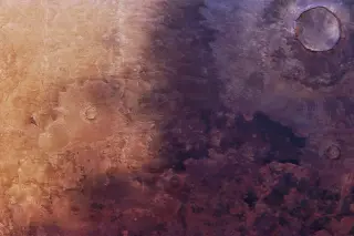 Mars Express Detects Rapid Dark Patch Spreading Across Utopia Planitia