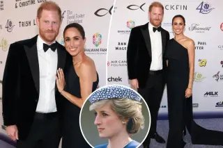 Meghan Markle Wears Diana’s Diamond and Sapphire Earrings at David Foster Foundation Gala With Prince Harry