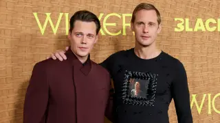 Skarsgård's Colman-Printed Shirt and Kilt Steal Spotlight at 'Wicker' Premiere