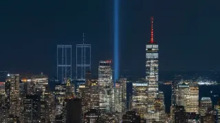 Drones Illuminate NYC Harbor with Twin Towers for 9/11 Memorial