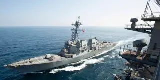 US Destroyer Halts Iranian-Flagged Blockade Runner With Inert Rounds