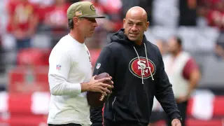 Shanahan Teases Saleh Over Discipline After Calm 49ers Practice
