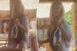Goldie Hawn Sparks Attention in Swimsuit During European Family Vacation