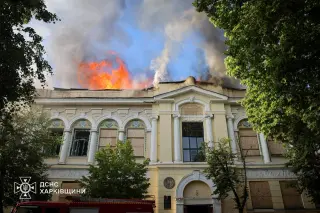 Kharkiv Art Museum Ablaze After Russian Drone Strike, Baby Among Injured
