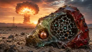 Trinity Glass Reveals a New Calcium-Copper-Silicon Clathrate