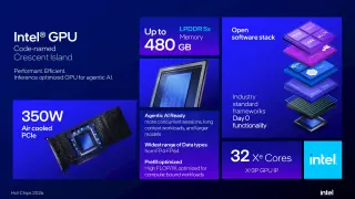 Intel's Crescent Island: 32 Xe3P Cores, 480 GB LPDDR5X for AI Inference