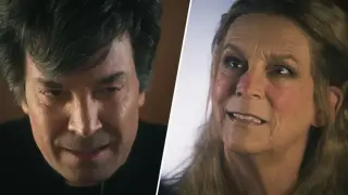 Fallon and Curtis Spoof Viral Holmes Interview to Promote 'Newlyweds'