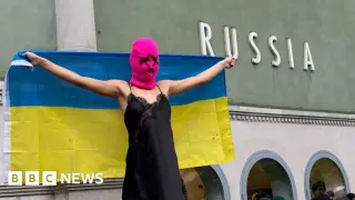Protesters target Russia’s comeback at Venice Biennale amid funding fears