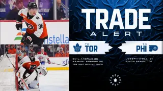 Leafs land Andrae and Ersson from Flyers in Woll-Benoit swap