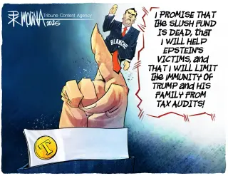 Puppet Strings: Cartoon Portrays DOJ as Under Trump’s Influence