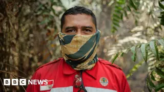 Frontline firefighters battle Indonesia's peat 'carbon bombs' in Borneo
