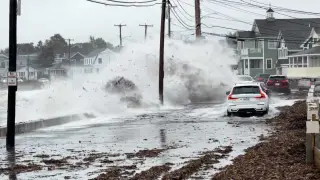 Nor'easter Sends 12-Foot Waves Over Maine Roads, Draws Surfers
