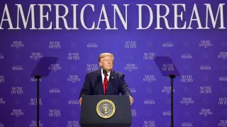 Trump cautions Dems against 'communism' as they swing left in Las Vegas