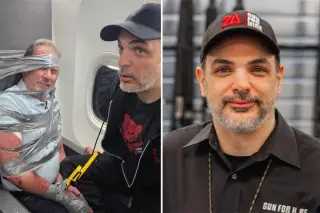 NJ gun shop owner hailed as hero after restraining unruly airline passenger