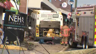 Second-alarm response after Pikesville MTA bus crash into building