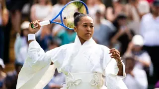 Osaka Honors Japan on Wimbledon Court with Ceremonial-Style White Dress