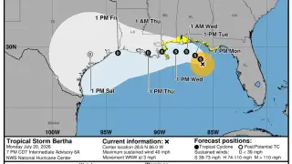 Bertha Forms in Gulf, Prompts Flood Watch Along the Coast