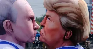 Trump-Putin Inflatable Kiss Sparks Amsterdam Pride Moment