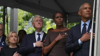 Former presidents gather at Ground Zero for 9/11 memorial on 25th anniversary, as Trump attends Pentagon tribute