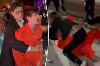 TikTok Star Bryce Hall Beaten in New York Halloween Brawl While Wearing Prison Costume